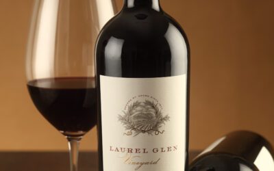 Bottle and glass of Laurel Glen wine